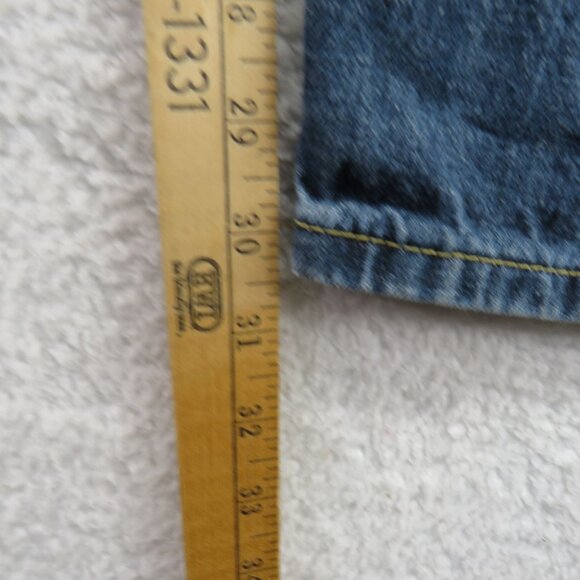Levis 505 Jeans Mens Size 34 x 34 Medium Wash  Blue Denim Straight Leg - Picture 5 of 9